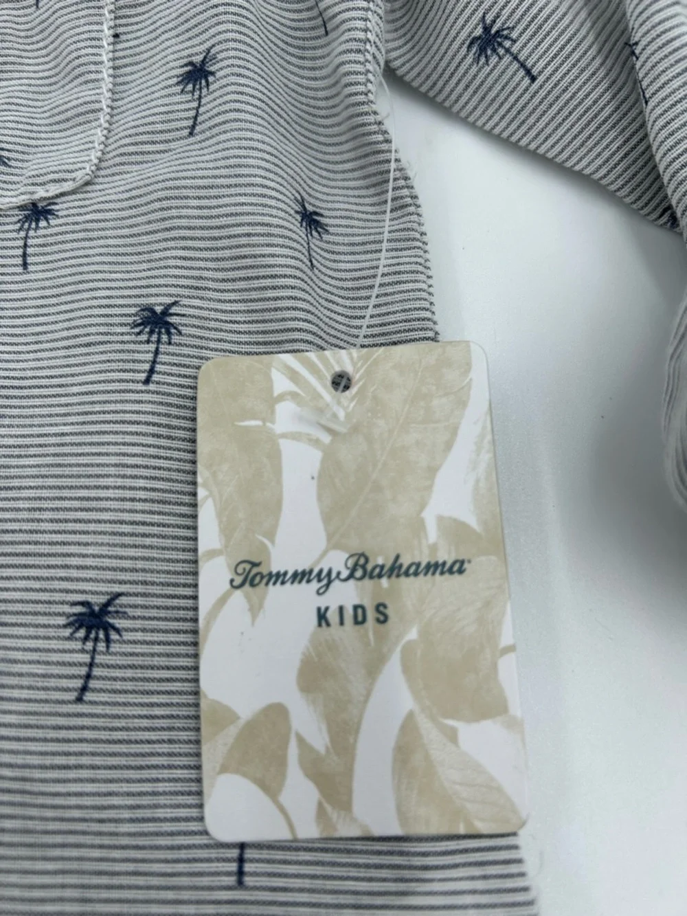 Tommy Bahama Kids Blue Palm-Print Button-Down Shirt 4T NWT - Picture 3 of 9